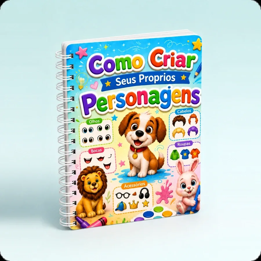 Atividade para criar personagens combinando olhos, bocas, cabelos e acessórios
