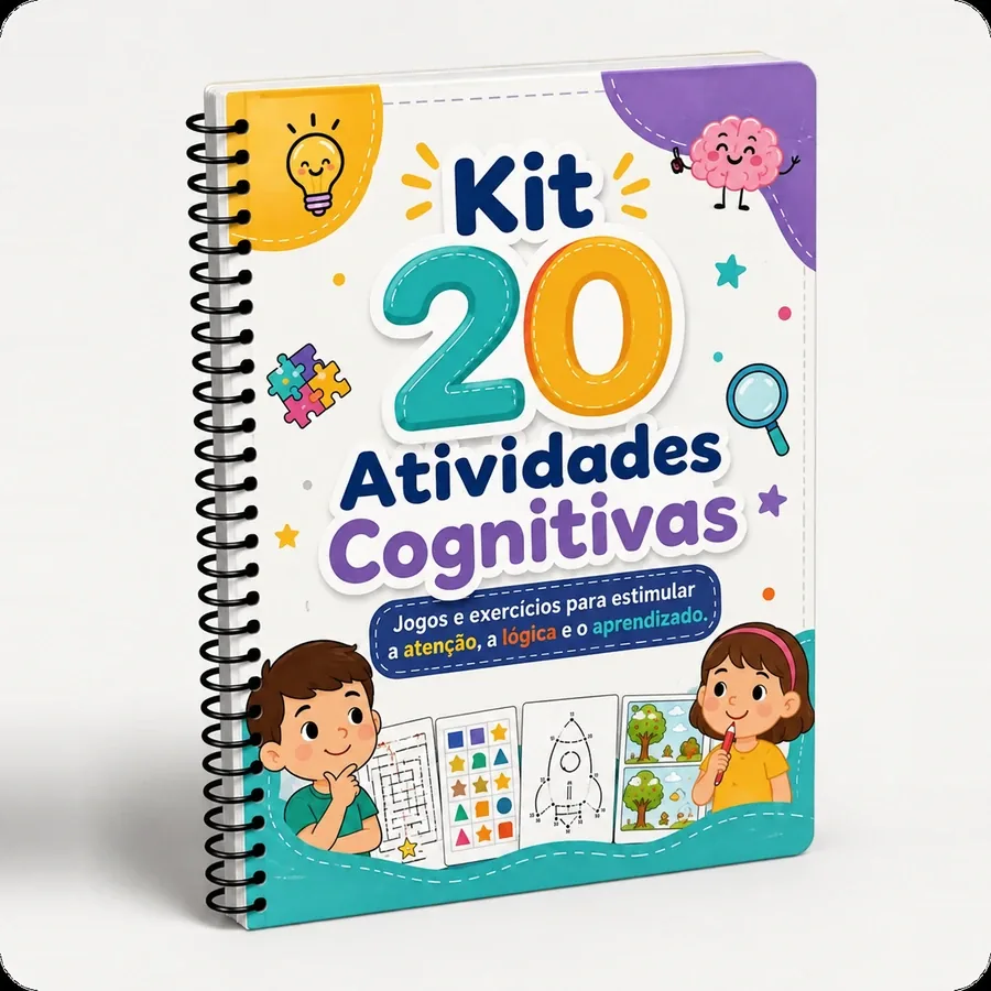 Kit com mais de 20 atividades cognitivas infantis