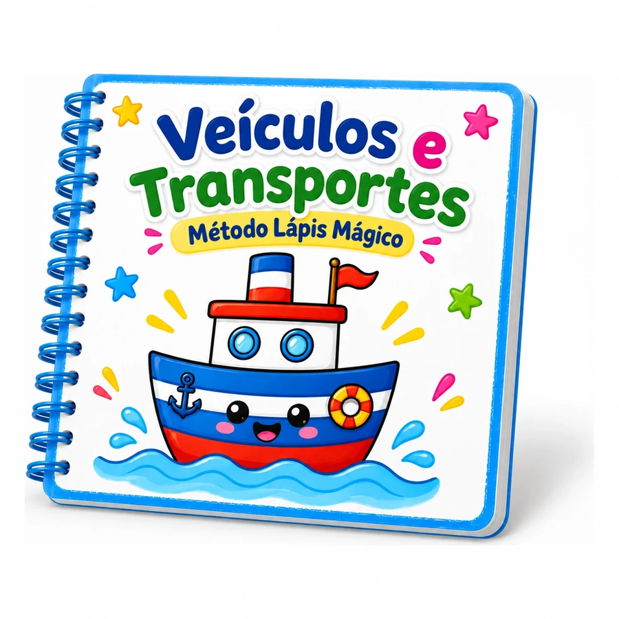 Lições de veículos e transportes do Método Lápis Mágico