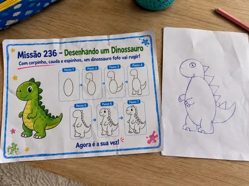 Desenho completo usado como referência para o pequeno artista